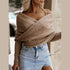 'Laurel' Long Sleeve Cropped Knit Top - Celes Fashion